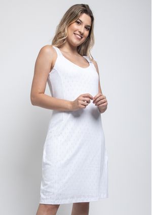 Vestido Regata Pau a Pique Algodão Branco