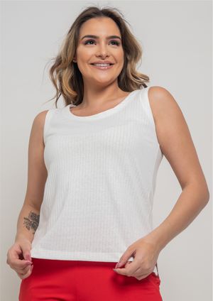 Regata Pau a Pique Básica Algodão Off White