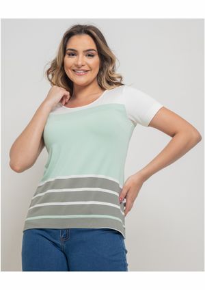 Blusa Pau a Pique Listrada Verde