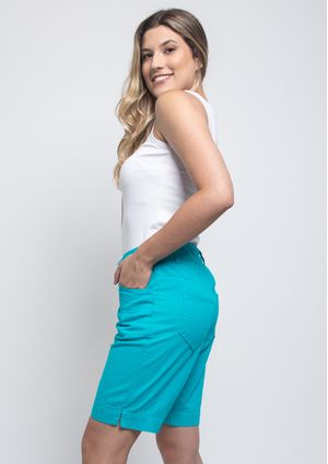 Bermuda Pau a Pique Básica Azul