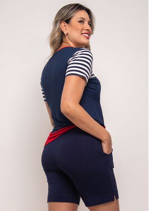 Shorts Pau a Pique Viscolycra Azul Marinho