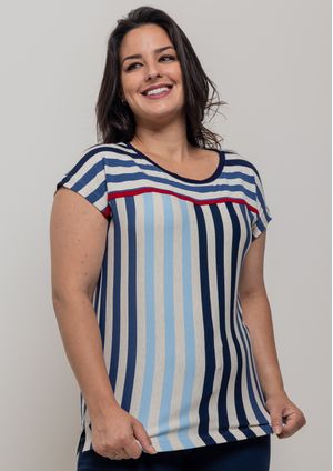 Blusa Pau a Pique Listrada Azul
