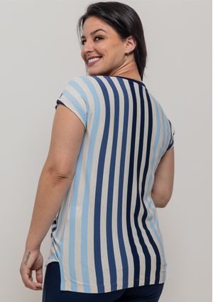 Blusa Pau a Pique Listrada Azul