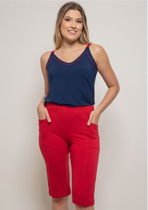 Bermuda Pau a Pique Moletinho Vermelho