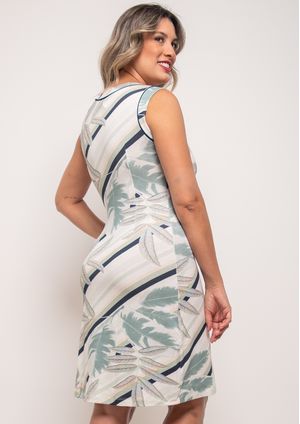 Vestido Pau a Pique Estampado Verde