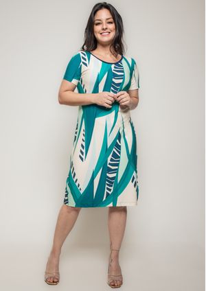 Vestido Pau a Pique Estampado Verde