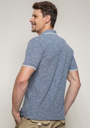 Camisa Polo Pau a Pique Piquet Azul Marinho
