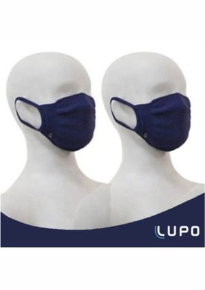 Kit com 2 Máscaras Lupo INFANTIL - Azul Marinho - Zero Costura Bac-Off | Pau a Pique