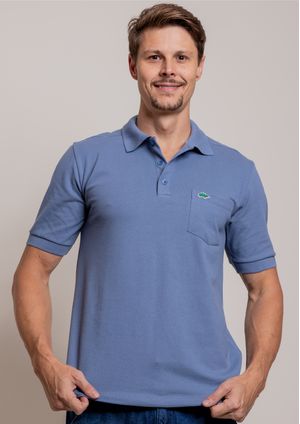 Camisa Pau a Pique Polo Piquet Azul Jeans