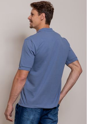 Camisa Pau a Pique Polo Piquet Azul Jeans