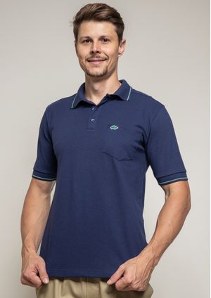 Camisa Pau a Pique Polo Piquet Azul Marinho