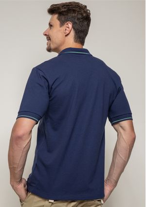 Camisa Pau a Pique Polo Piquet Azul Marinho