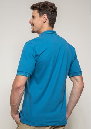 Camisa Pau a Pique Polo Piquet Azul