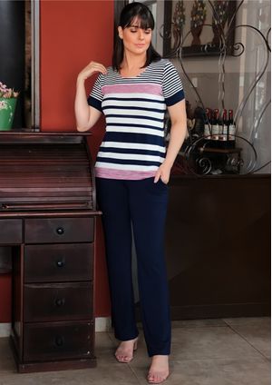 Calça Pau a Pique Básica Moletinho Azul Marinho