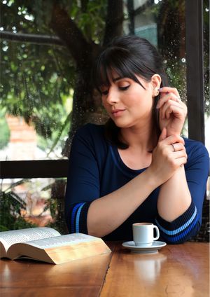Blusa 3/4 Pau a Pique Básica Moletinho Azul Marinho