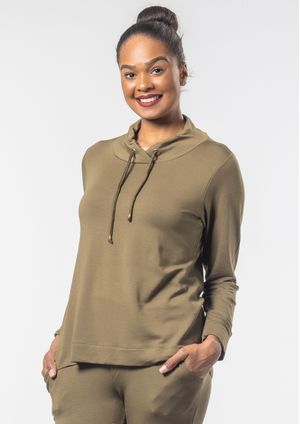 Blusa m/l Pau a Pique Básica de Moletinho Verde