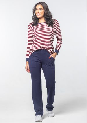 Calça Pau a Pique Básica Moletinho Azul Marinho