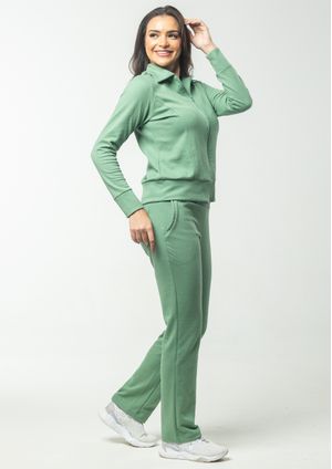 Calça Pau a Pique Básica Moletinho Verde