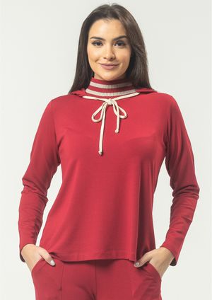 Blusa Pau a Pique Manga Longa Vermelho