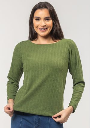 Blusa Pau a Pique Manga Longa Verde