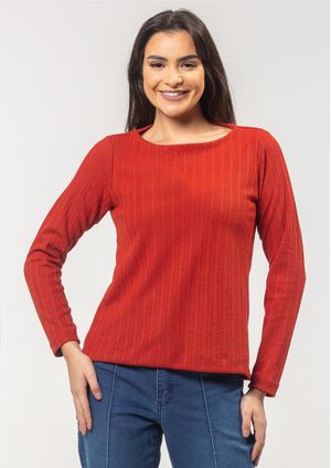 Blusa Pau a Pique Manga Longa Vermelho