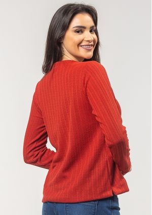 Blusa Pau a Pique Manga Longa Vermelho
