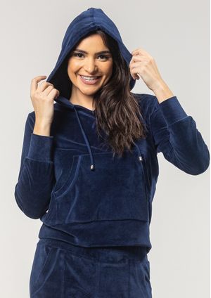 Blusa Pau a Pique Básico Plush Azul Marinho