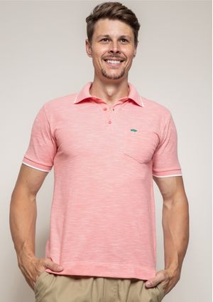 Camisa Polo Pau a Pique Piquet Rosa