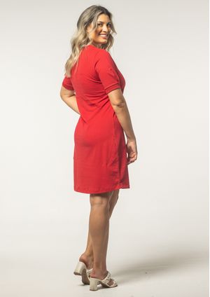 Vestido Pau a Pique Algodão Básico Vermelho