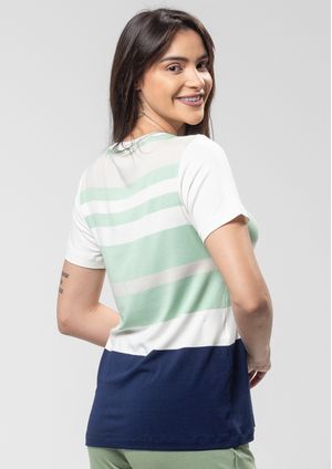 Blusa Pau a Pique Listrada Verde