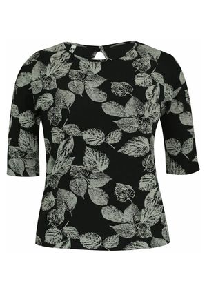 Blusa 3/4 Pau a Pique Estampada Preto