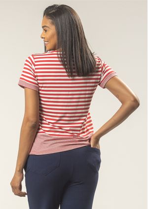 Blusa Pau a Pique Listrada Vermelho