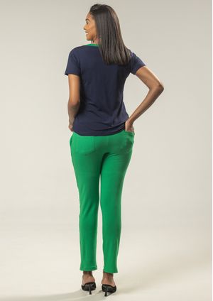 Calça Pau a Pique Básica Moletinho Verde