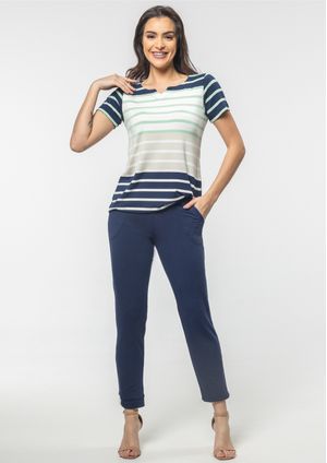 Calça Pau a Pique Básica Azul Marinho