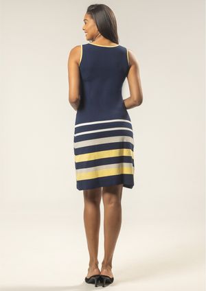 Vestido Pau a Pique Listrado Amarelo