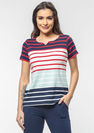 Blusa Pau a Pique Listrada Vermelho