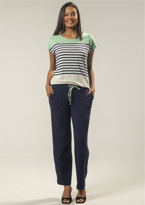 Calça Pau a Pique Básica Azul Marinho