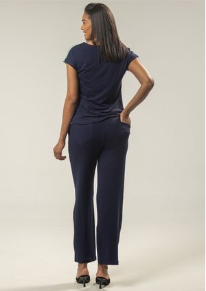 Calça Pau a Pique Básica Azul Marinho