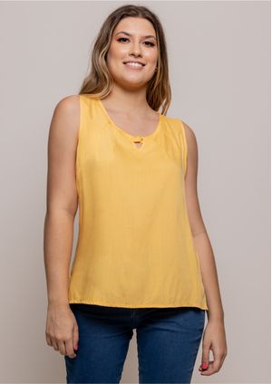 Regata Pau a Pique básica de viscose Amarelo