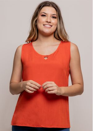 Regata Pau a Pique básica de viscose Laranja