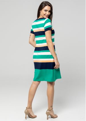 Vestido Pau a Pique Listrado Verde