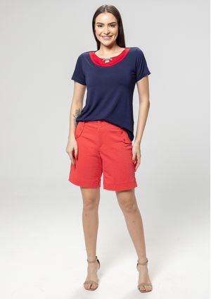 Shorts Pau a Pique de Sarja Vermelho