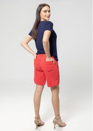Shorts Pau a Pique de Sarja Vermelho