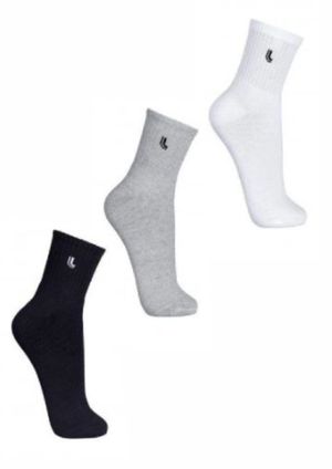 Kit 3 Meias Cano Médio Lupo - Preto/Cinza/Branco - 03245 | Pau a Pique