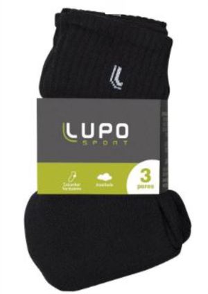Kit 3 Meias Cano Médio Lupo  - Preto - 03245 | Pau a Pique