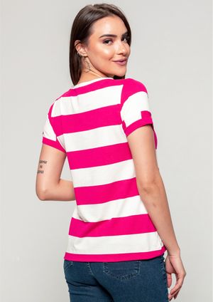 Blusa Pau a Pique Listrada Pink