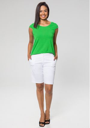 Bermuda Pau a Pique Sarja Branco