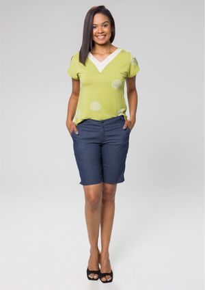 Bermuda Pau a Pique Sarja Azul Jeans
