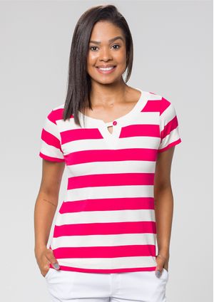 Blusa Pau a Pique Listrada Pink