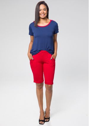 Bermuda Pau a Pique Básica Vermelho